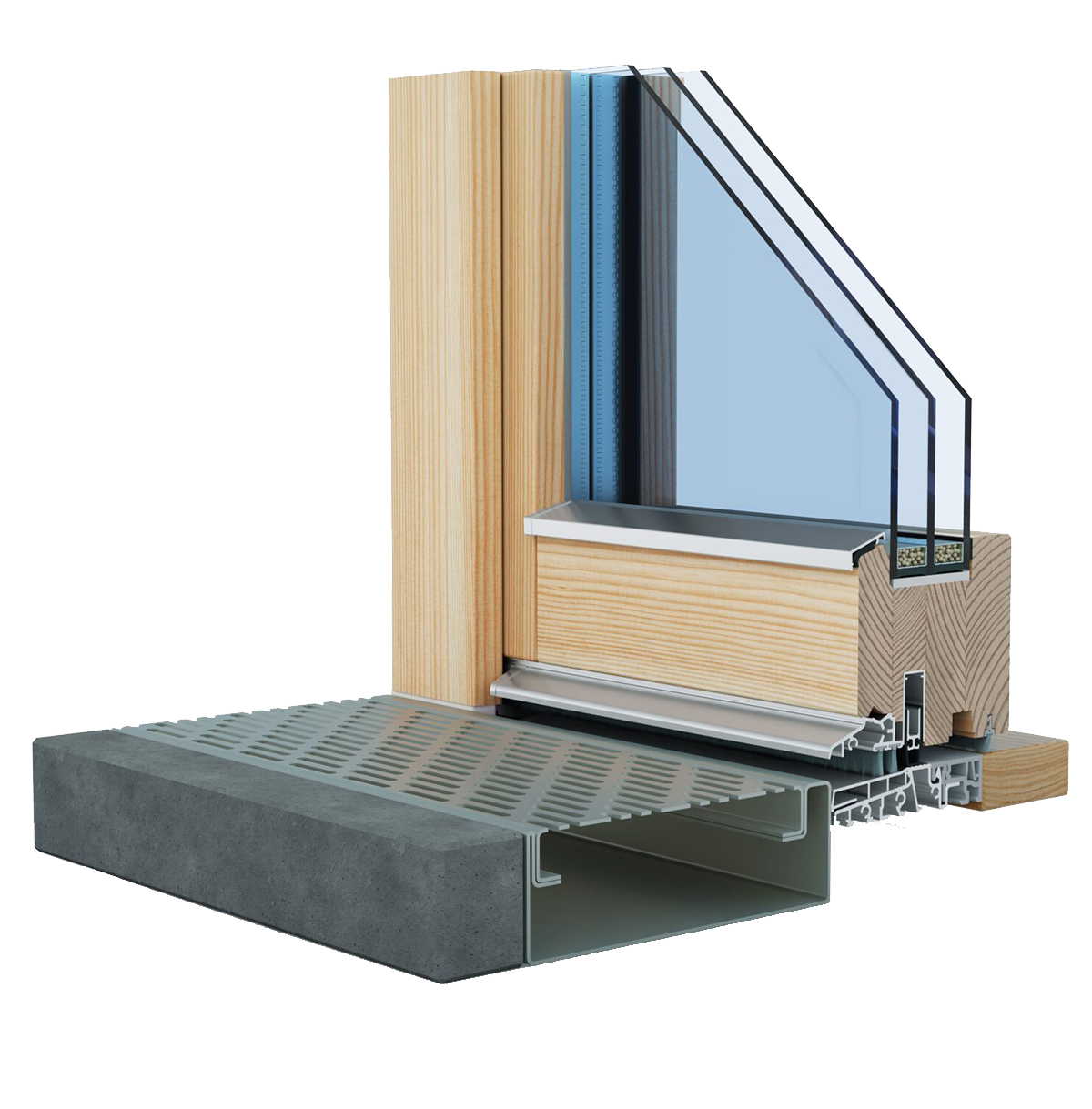 Schwellenfreies Holzfenster Smart-linE mit 0-mm-Schwelle"