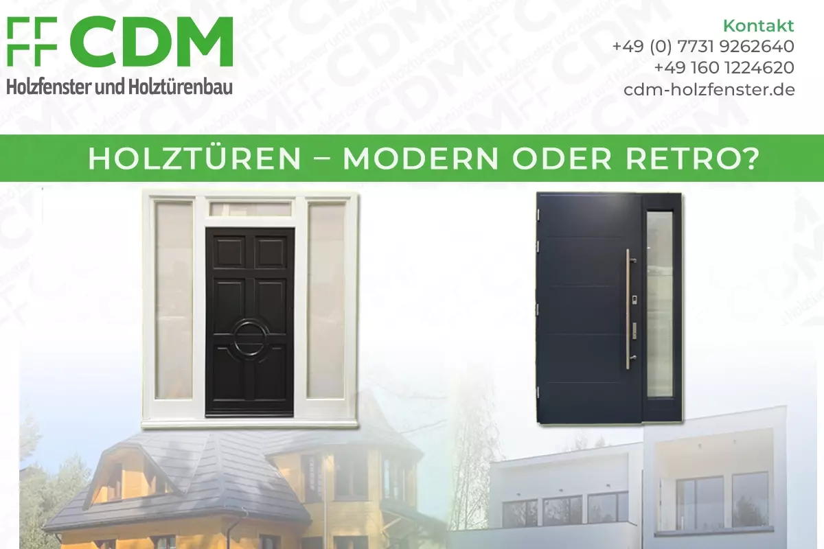 turen modern und retro zwei Gebäude im Hintergrund